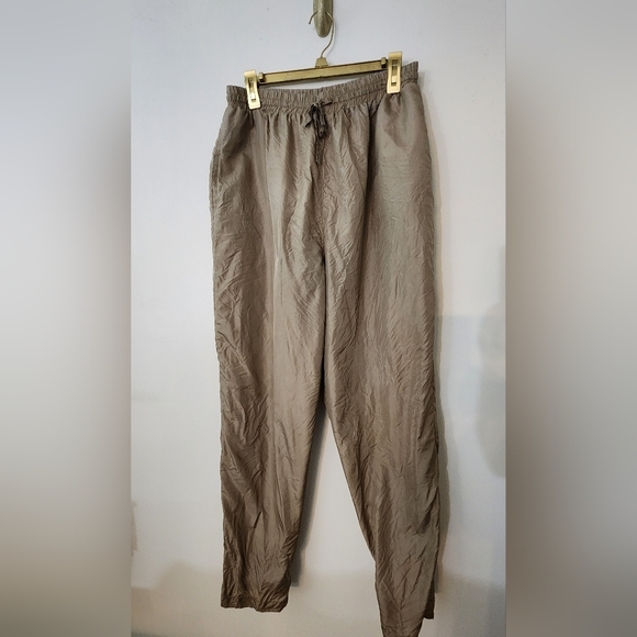 100% Silk Women's Khaki Pants Elastic Waist Adjustable‎ Party Festival Fairy XL - Picture 1 of 9